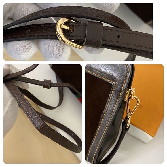 GUCCI Suede Leather Clutch-Crossbody/ShoulderโBagโ๐ผโBrown - Picture 13 of 16